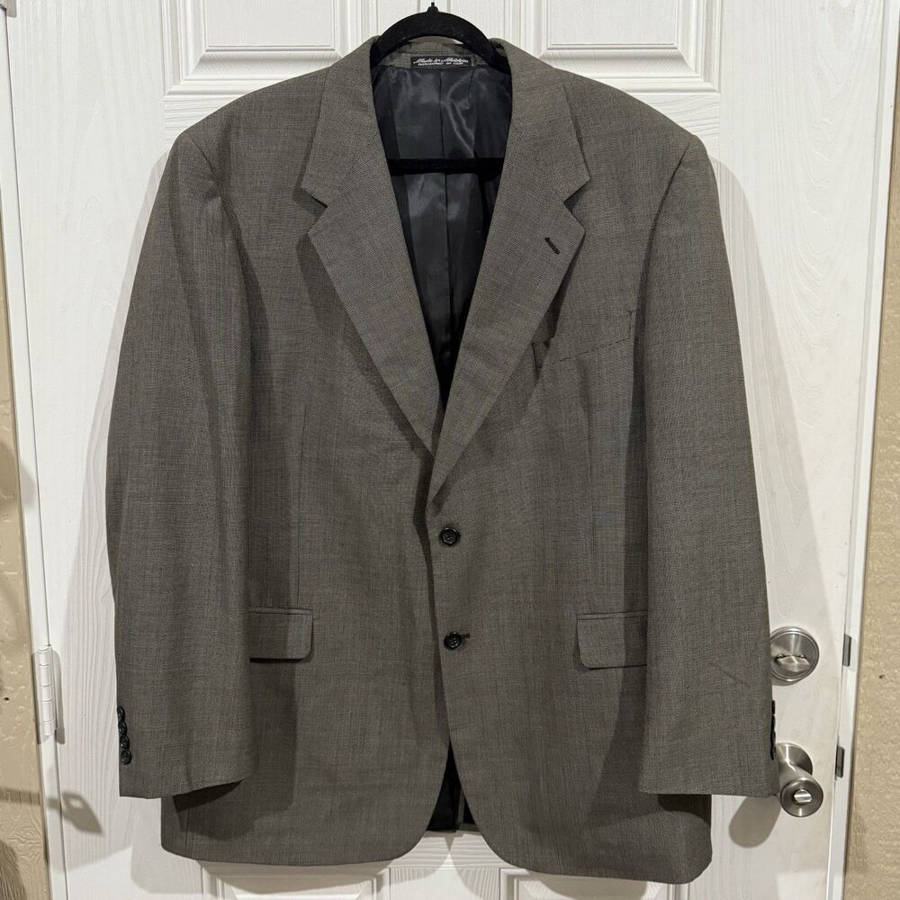 Kilburne & Finch Men's Size 46L Gray Black Premium Quality‎ Suit Blazer Jacket